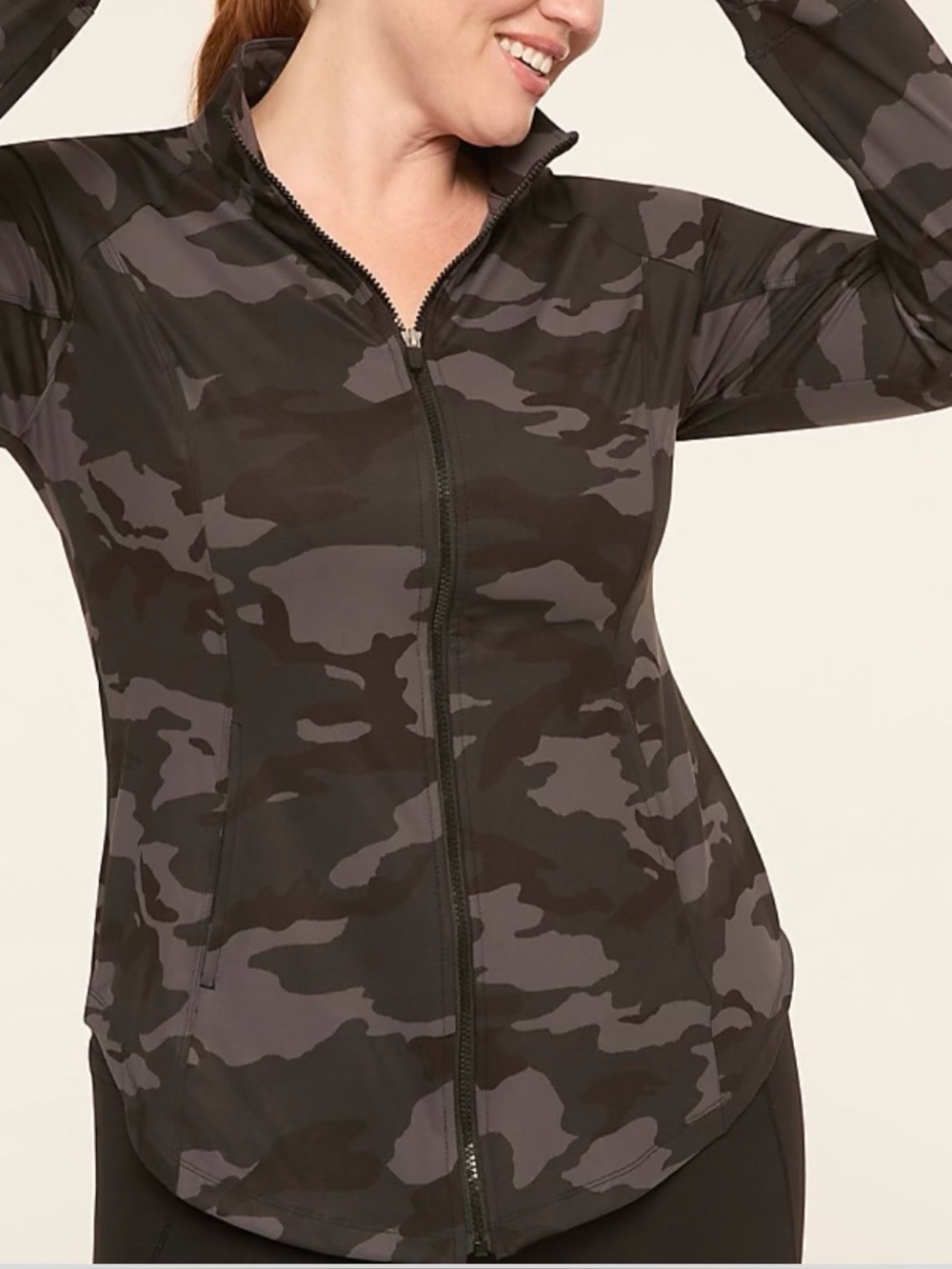 Livi Active Women's Black & Gray Camo Zip-Up Jacket